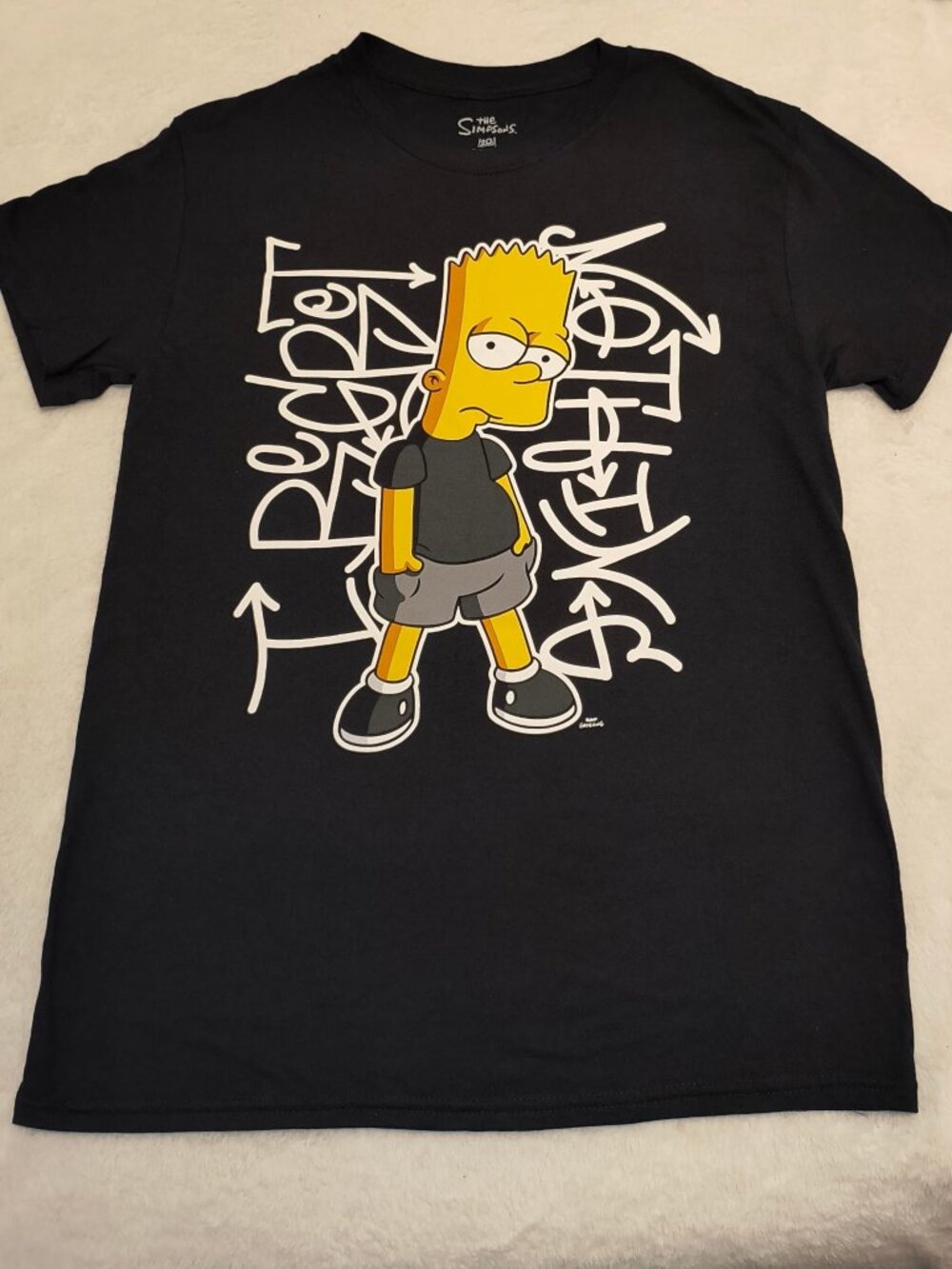 The Simpsons Bart Simpson Graphic T-Shirt Black Small